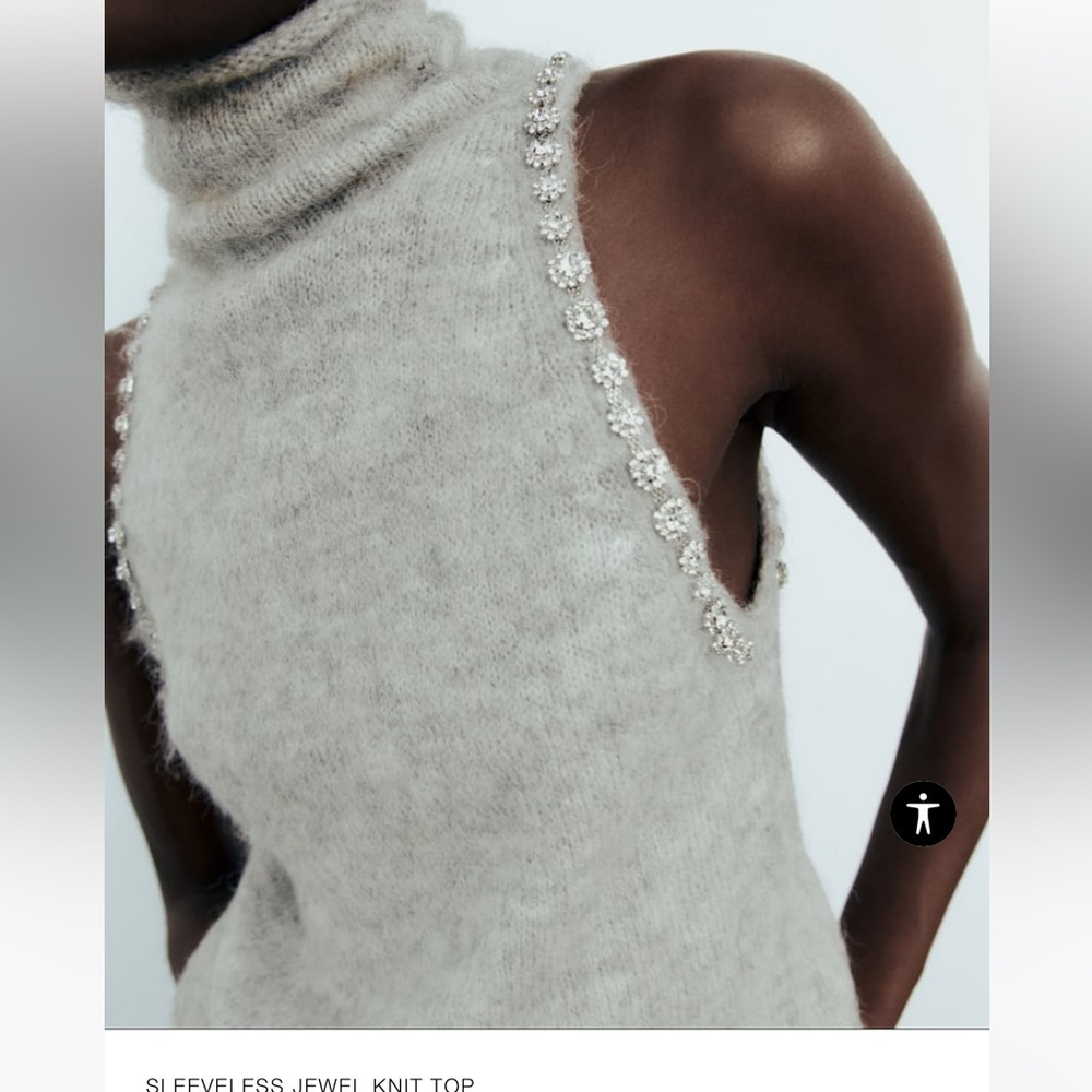 Zara Sleeveless jewel knit top